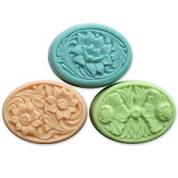 Floral Oval Soap Mold Tray